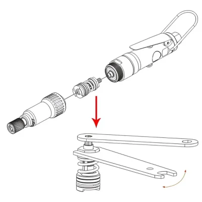 راهنمای تغییر گشتاور پیچ گوشتی بادی مستقیم GP-0909S برند GATX