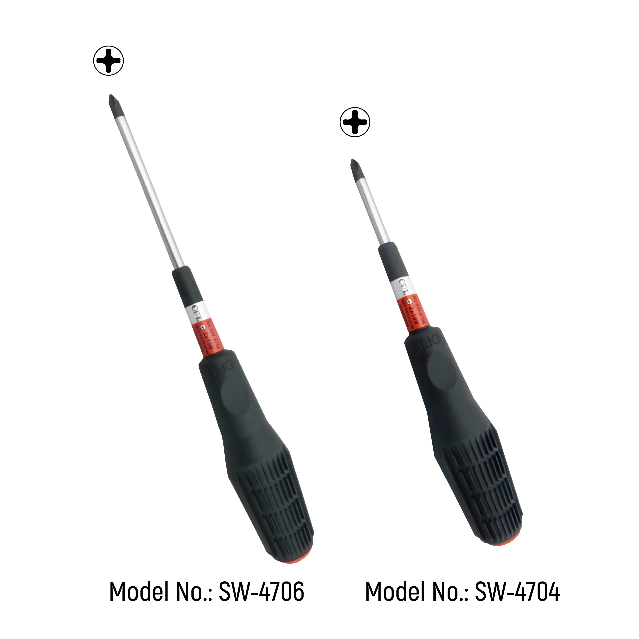 پیچ گوشتی چهارسو OPT SW-4704 سایز PH2 در 100 میلی‌متر